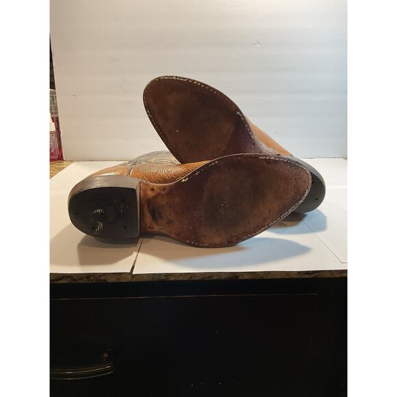 Vintage Mens Tony Lama Brown Boots - Size 8 1/2 D